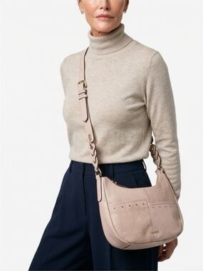 Rosetti Beige Hobo Bag Crossbody Gold Detail NWOT